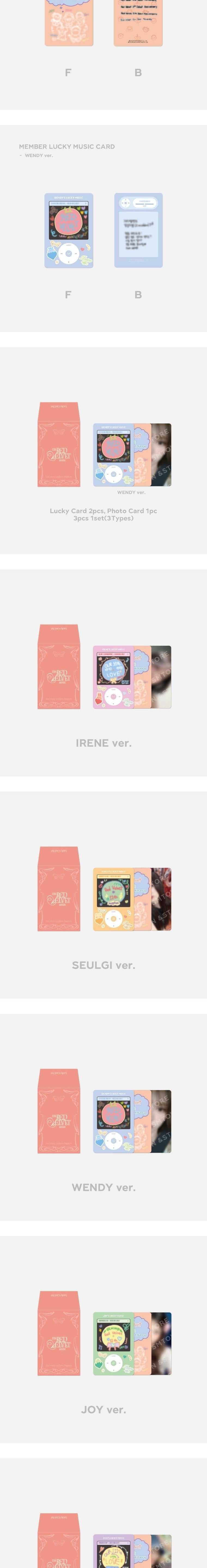 Korea Pop Store [RED VELVET] [11th Anniversary] Lucky Card Set Kawaii Gifts