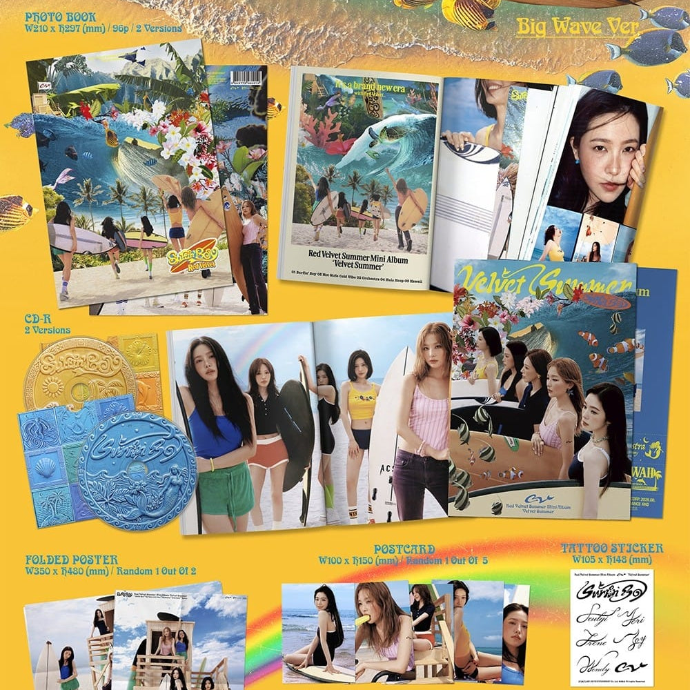 Korea Pop Store Red Velvet -  Summer Mini Album [Velvet Summer] (Big Wave Ver.) Kawaii Gifts