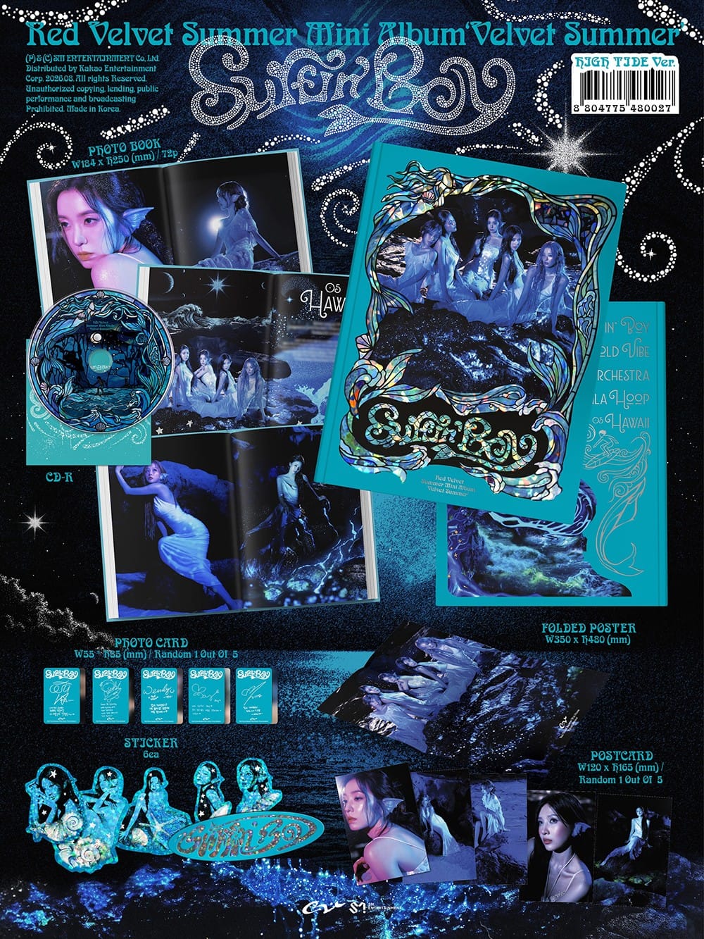 Korea Pop Store Red Velvet -  Summer Mini Album [Velvet Summer] (High Tide Ver.) Kawaii Gifts