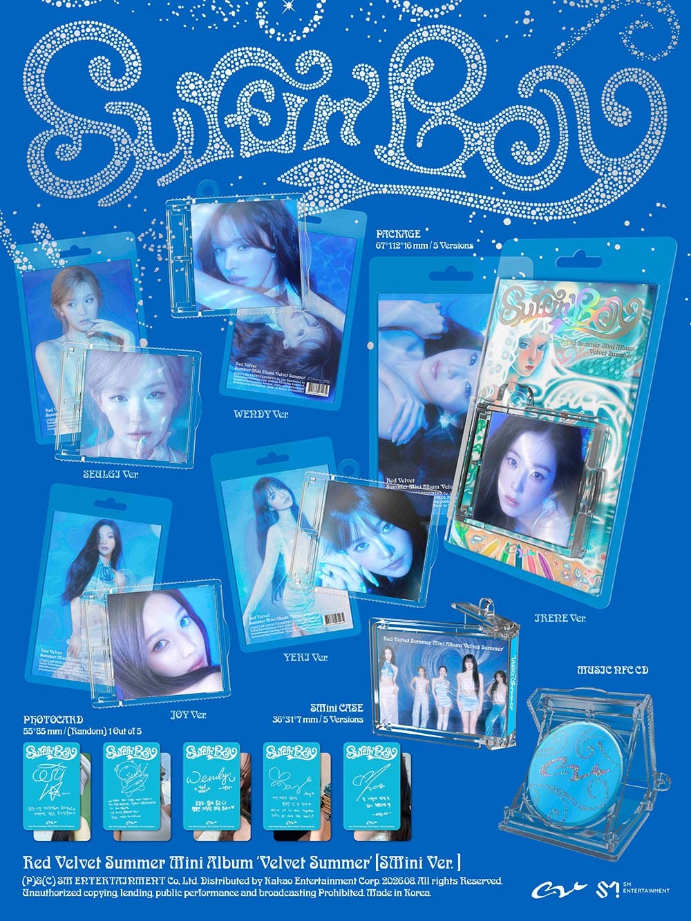 Korea Pop Store Red Velvet -  Summer Mini Album [Velvet Summer] (SMini Ver.) Kawaii Gifts 8804775480034