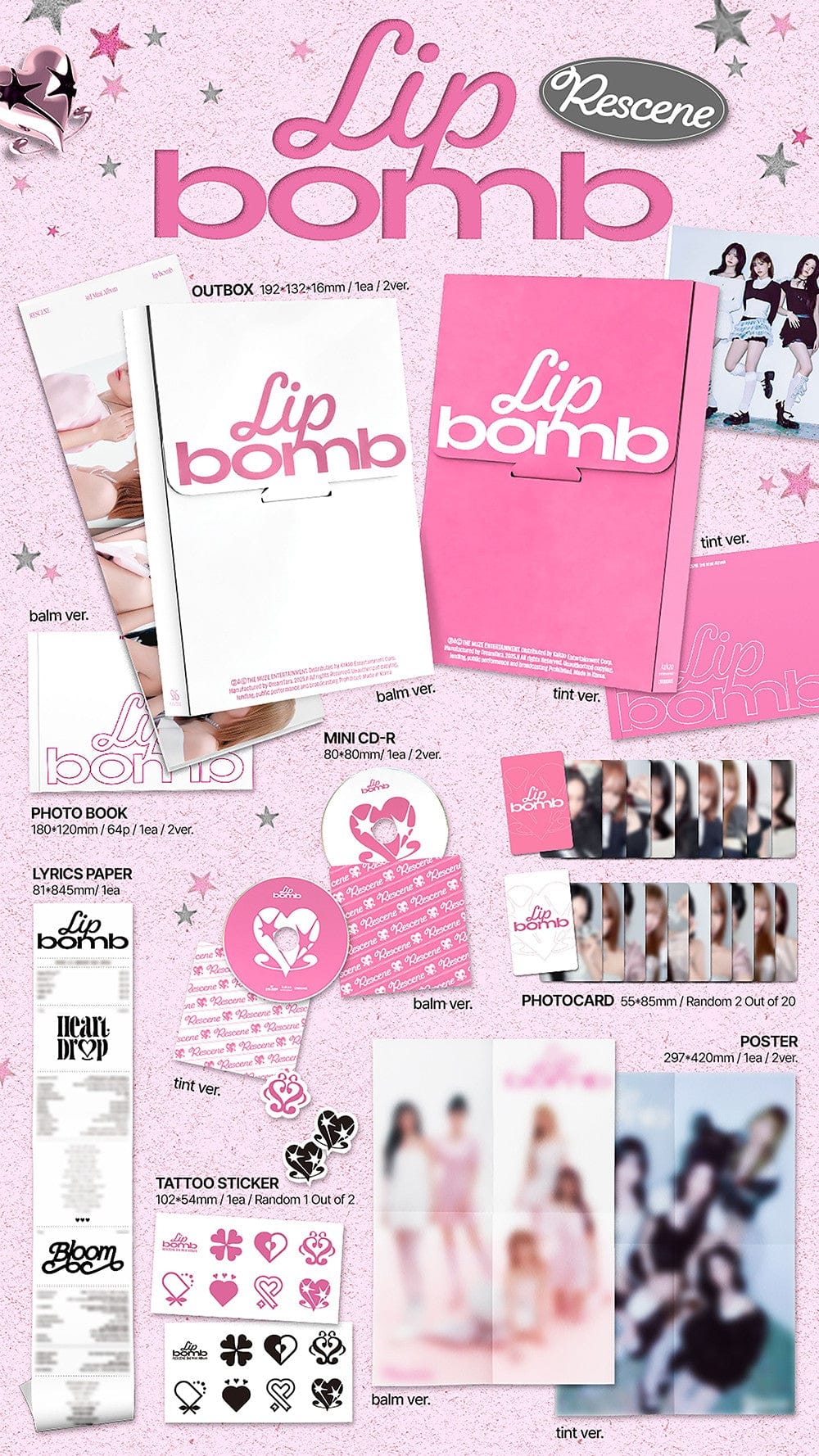 Korea Pop Store RESCENE - The 3rd Mini Album [Lip Bomb] Kawaii Gifts