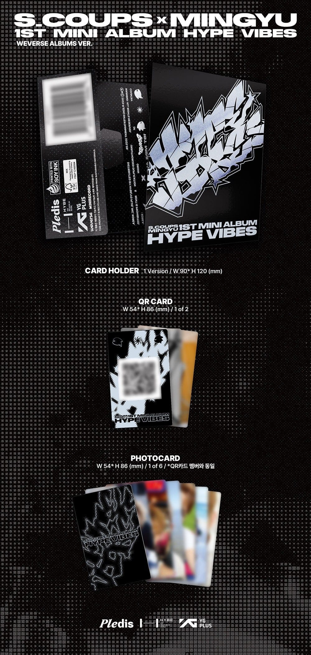 Korea Pop Store S.COUPSxMINGYU - 1st Mini Album [Hype Vibes] (Weverse Albums Ver.) Kawaii Gifts