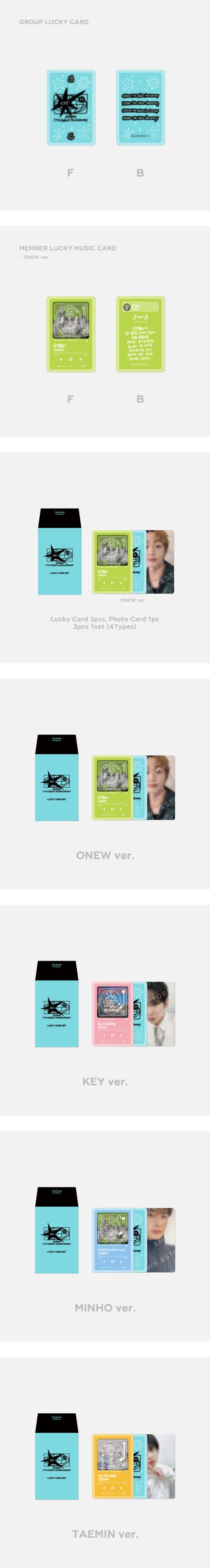 Korea Pop Store [SHINEE] [17th Anniversary] Lucky Card Set Kawaii Gifts