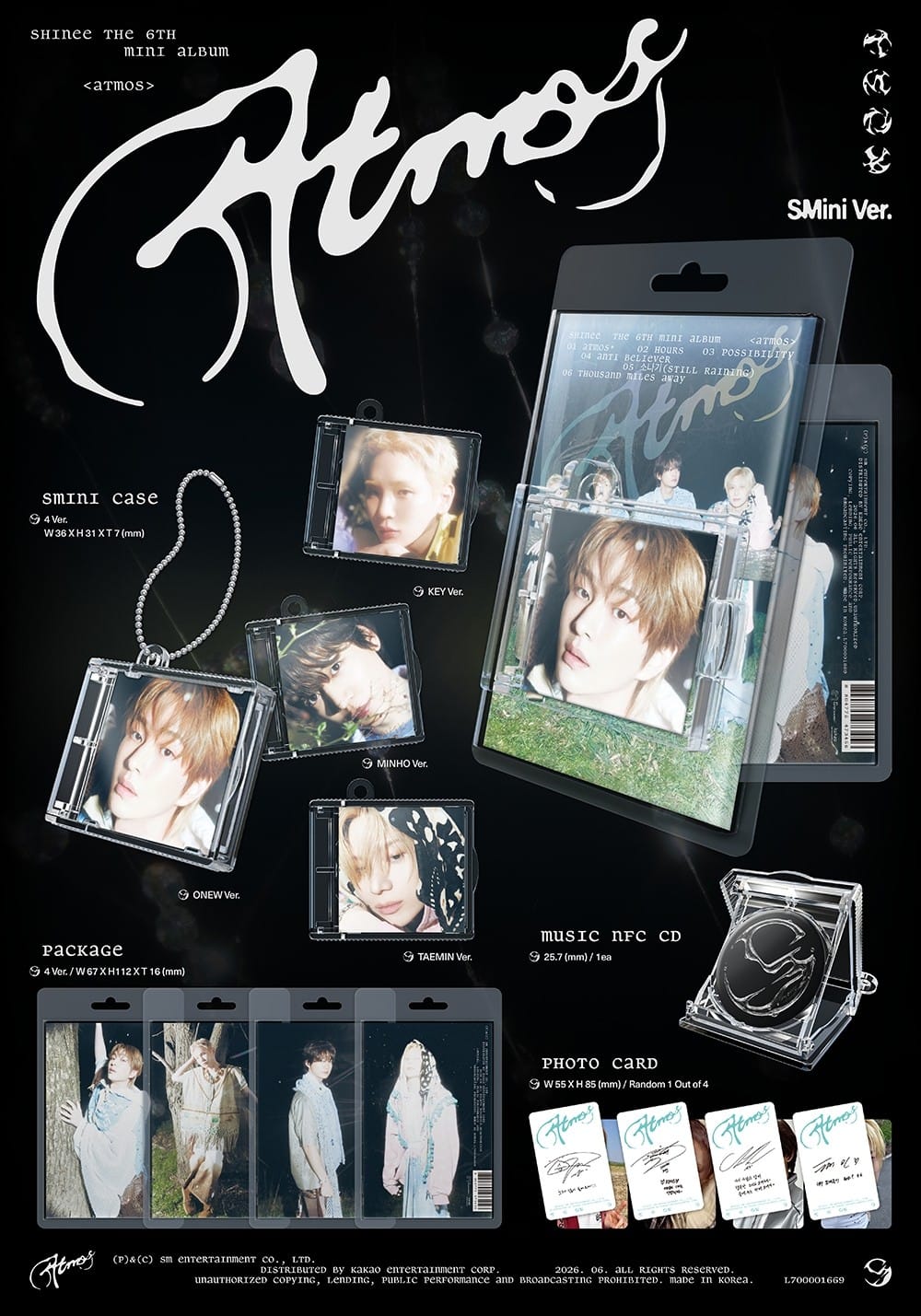 Korea Pop Store SHINEE - 6th Mini Album [Atmos] (SMini Ver.) Kawaii Gifts 8804775473456