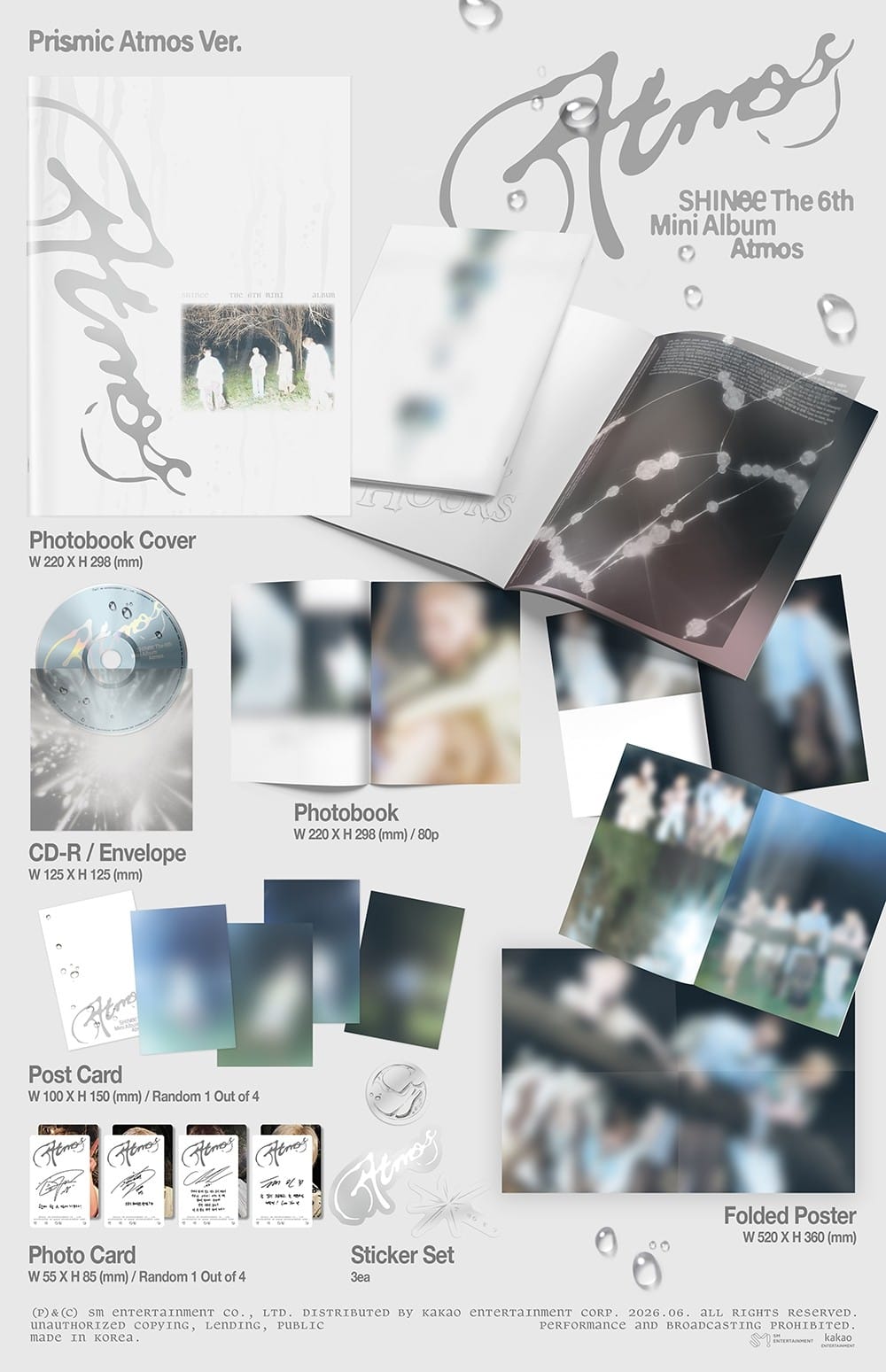 Korea Pop Store SHINEE - 6th Mini Album [Atoms] (Prismic Atomos Ver.) (Copy) Kawaii Gifts
