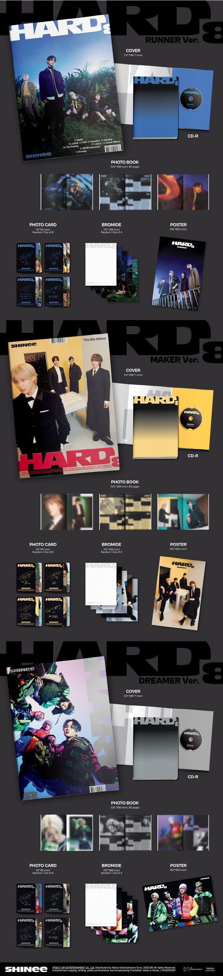 Korea Pop Store SHINEE - VOL.8 [HARD] (PHOTO BOOK Ver.) Kawaii Gifts