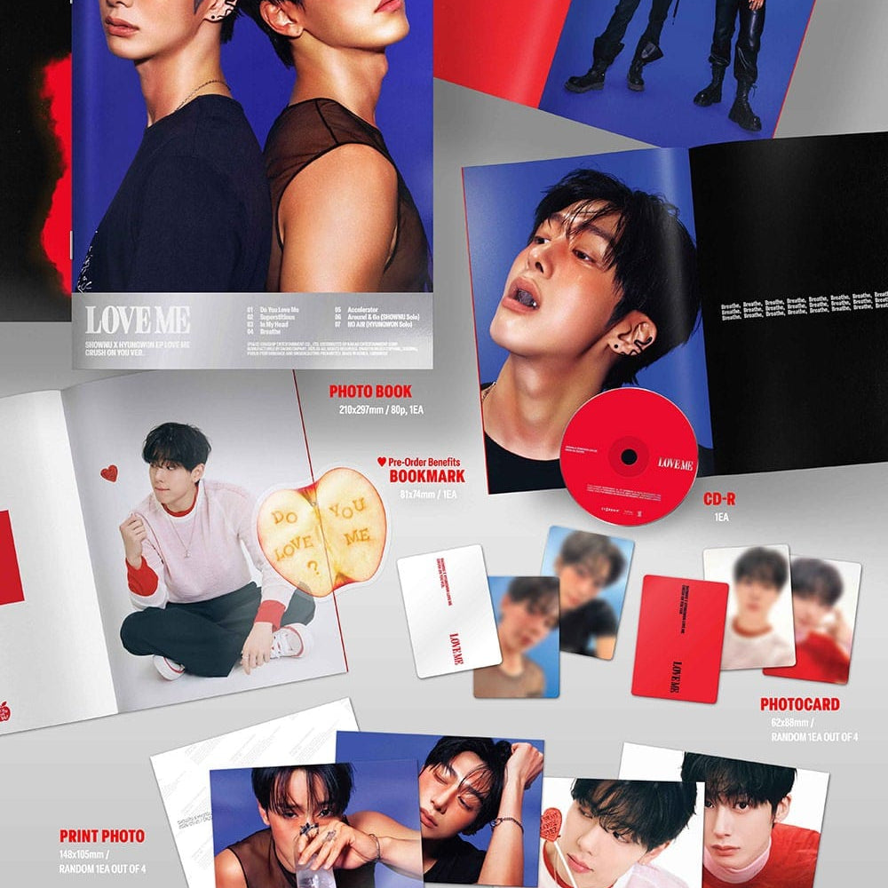Korea Pop Store SHOWNU X HYUNGWON - EP [Love Me] (Crush On You Ver.) Kawaii Gifts 8804775473968