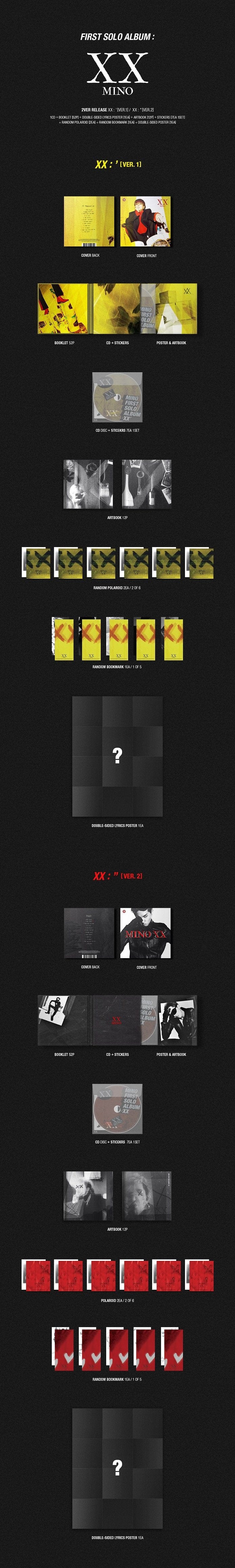 Korea Pop Store SONG MINHO - Mino First Solo Album : XX Kawaii Gifts 8809269509321