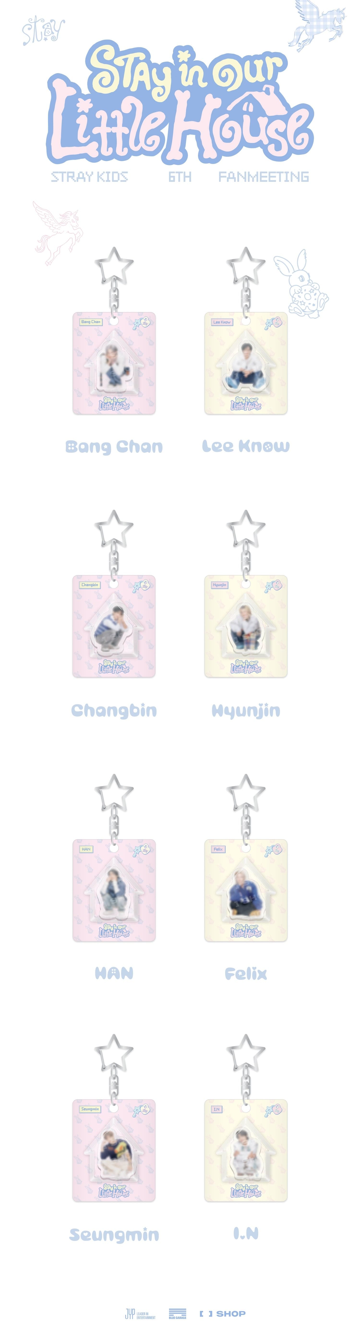 Korea Pop Store [STRAY KIDS] 6th Fanmeeting - Mini Block Keyring [Stay in Our Little House] Kawaii Gifts
