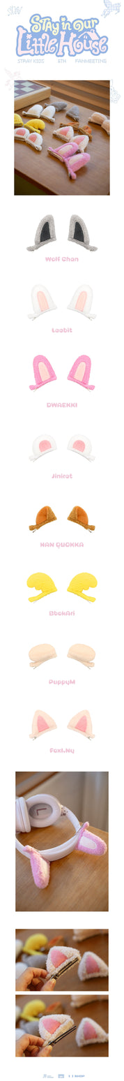 Korea Pop Store [STRAY KIDS] 6th Fanmeeting - Skzoo Plush Hair Clips [Stay in Our Little House] Kawaii Gifts
