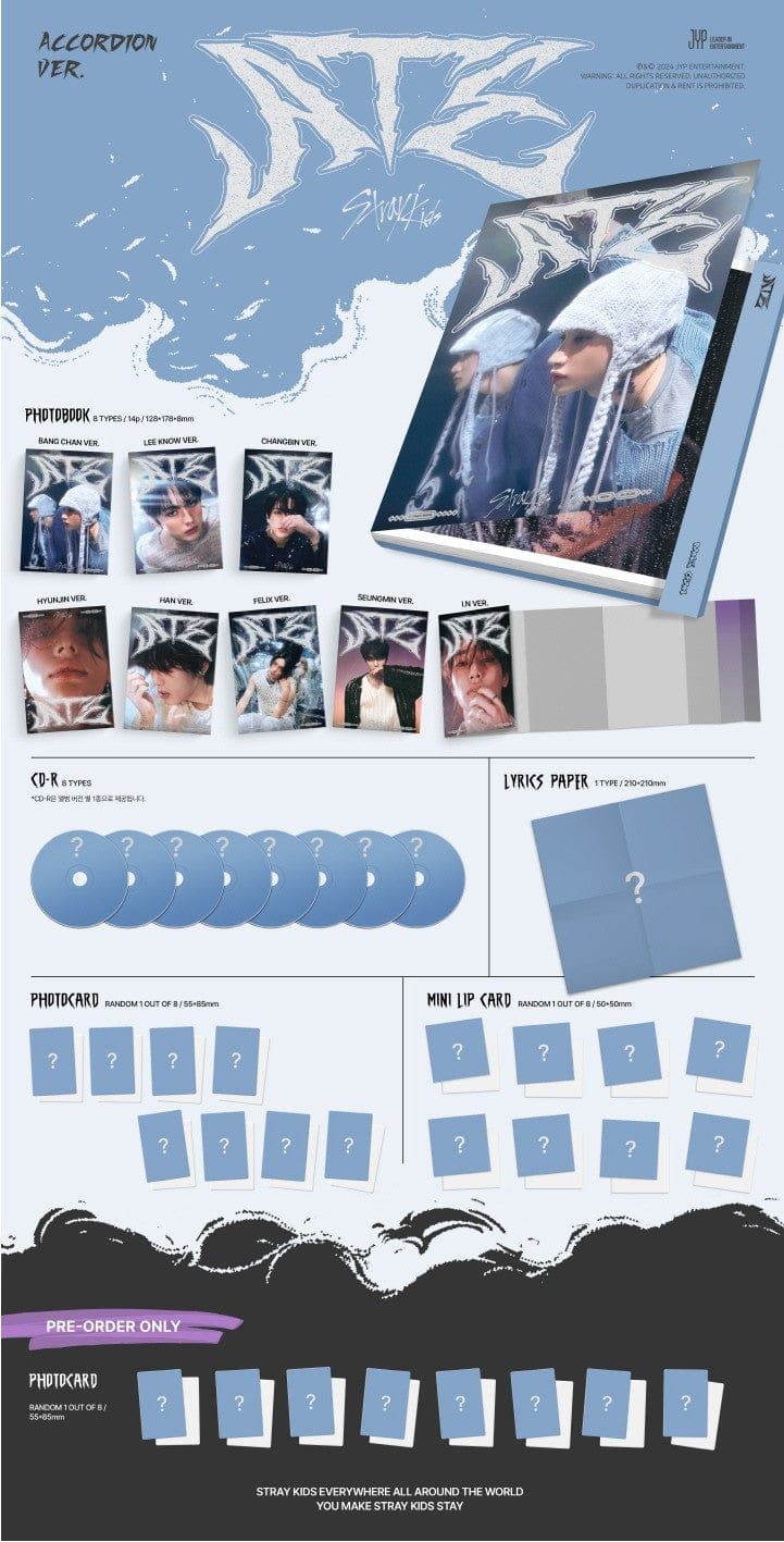 Korea Pop Store STRAY KIDS - Ate (Accordion Ver.) Kawaii Gifts 8809954229619