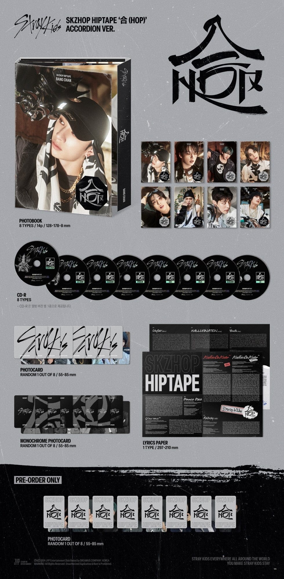 Korea Pop Store STRAY KIDS - SKZHop Hiptape [合 (Hop)] (Accordion Ver.) Kawaii Gifts