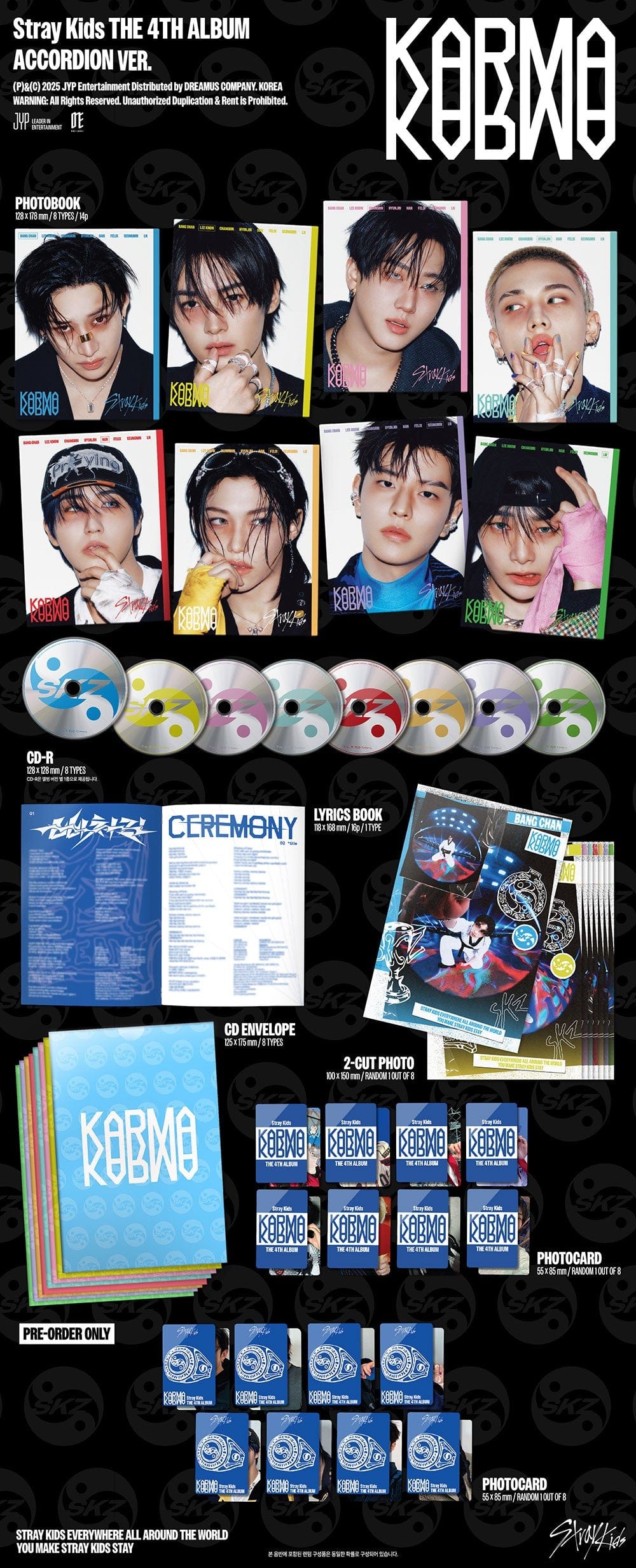 Korea Pop Store STRAY KIDS - The 4th Album [Karma] (Accordion Ver.) Kawaii Gifts