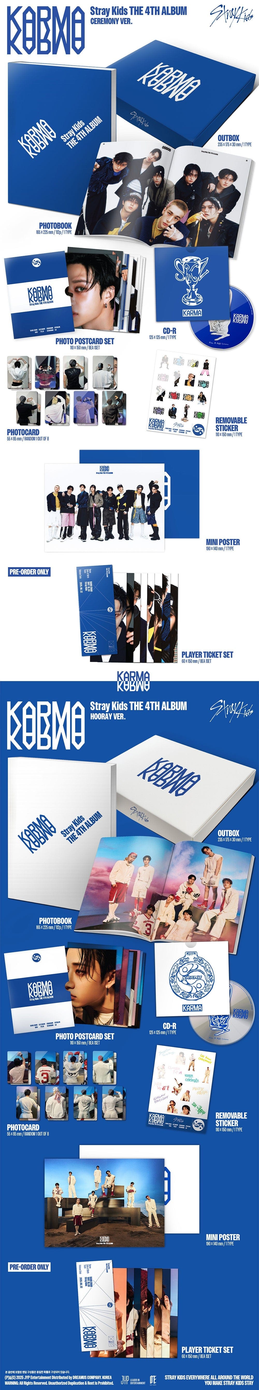 Korea Pop Store STRAY KIDS - The 4th Album [Karma] (Ceremony Ver., Hooray Ver.) Kawaii Gifts