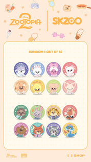 Korea Pop Store [STRAY KIDS] [Zootopia 2 : Skzoo] Secret Glitter Can Badge Kawaii Gifts
