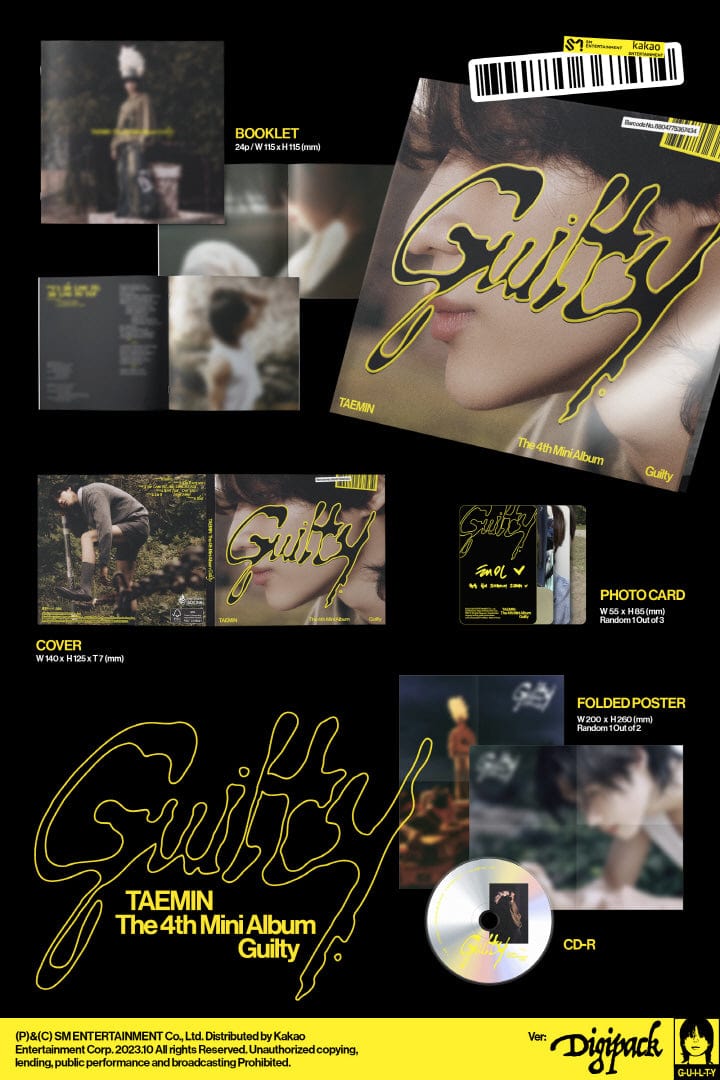 Korea Pop Store TAEMIN - [Guilty] (4th Mini Album) (Digipack Ver.) Kawaii Gifts 8804775367434