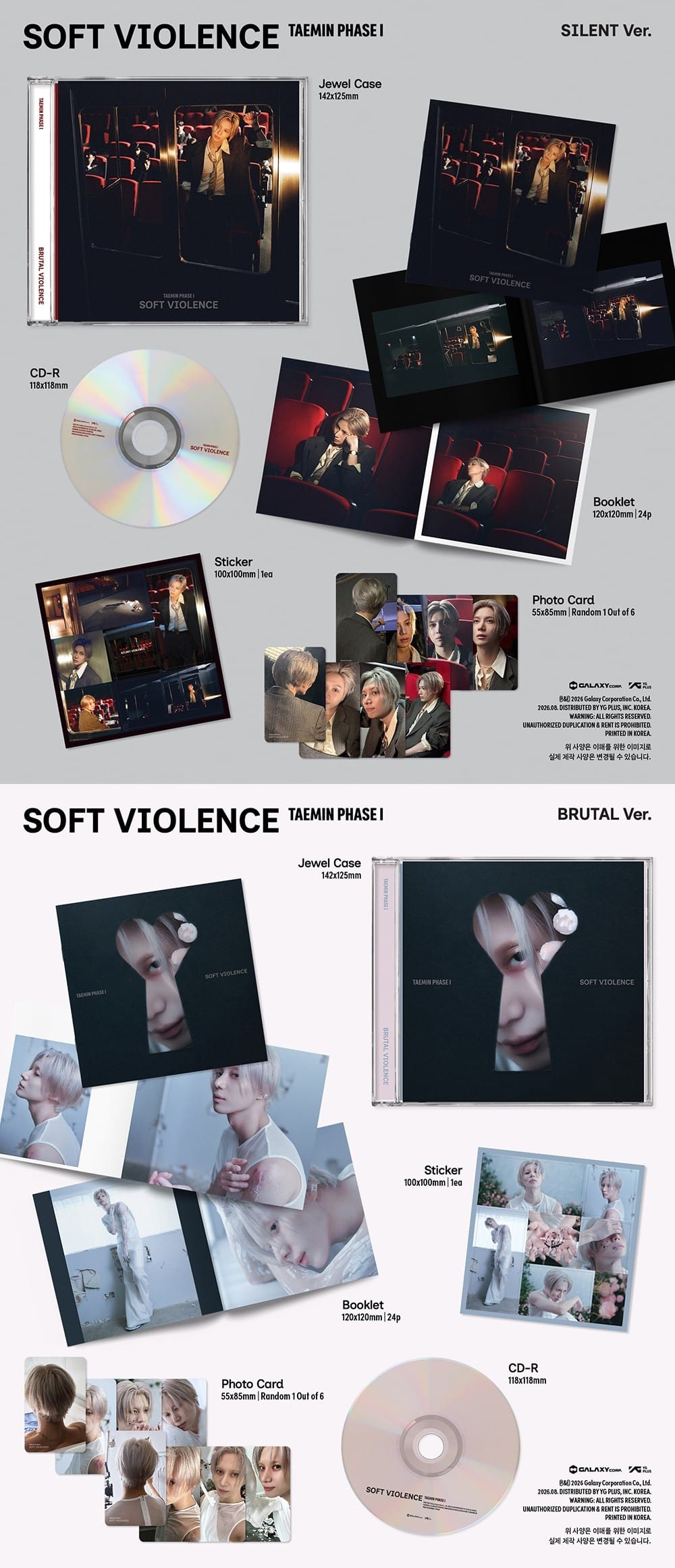 Korea Pop Store TAEMIN - Phase I : Soft Violence (Jewel Ver.) Kawaii Gifts