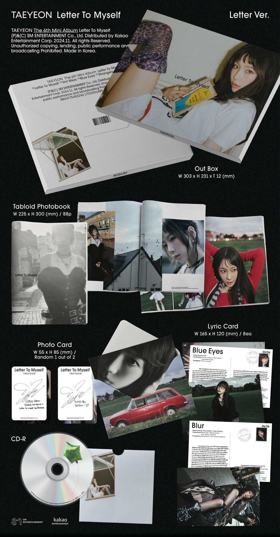 Korea Pop Store TAEYEON - [Letter to Myself] (6th Mini Album) (Letter Ver.) Kawaii Gifts