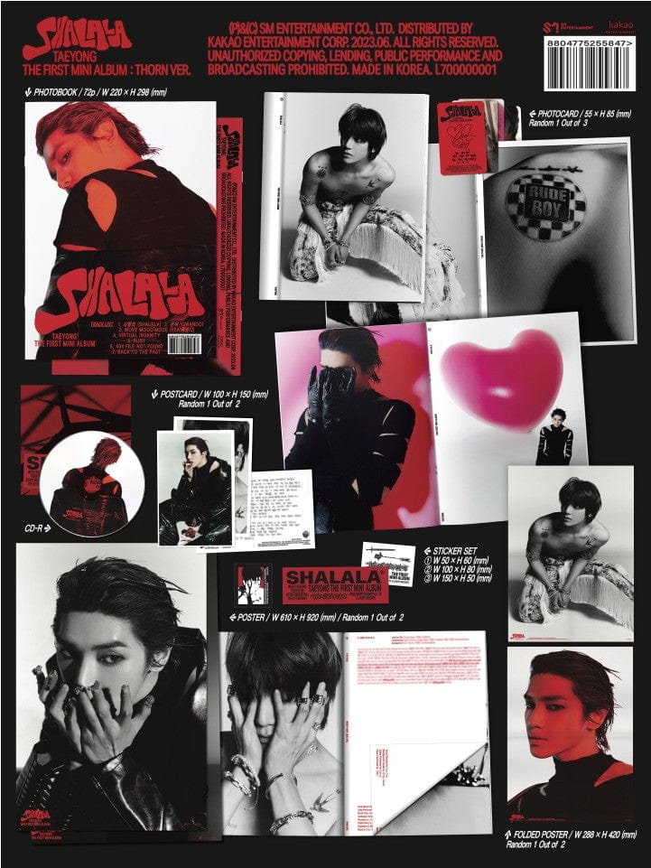 Korea Pop Store TAEYONG - SHALALA (1ST Mini Album) (THORN VER.) Kawaii Gifts
