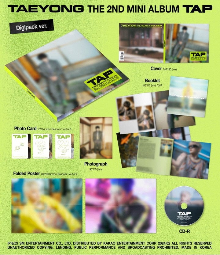 Korea Pop Store TAEYONG - [Tap] (2nd MIni Album) (Digipack Ver.) Kawaii Gifts 8804775368592