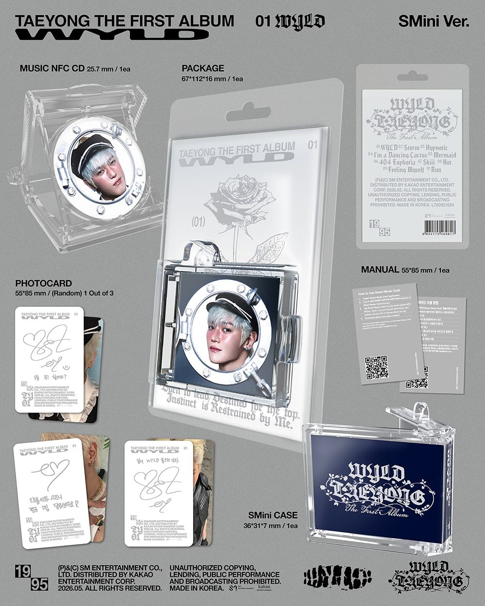 Korea Pop Store TAEYONG - The First Album [WYLD] (SMini Ver.) Kawaii Gifts