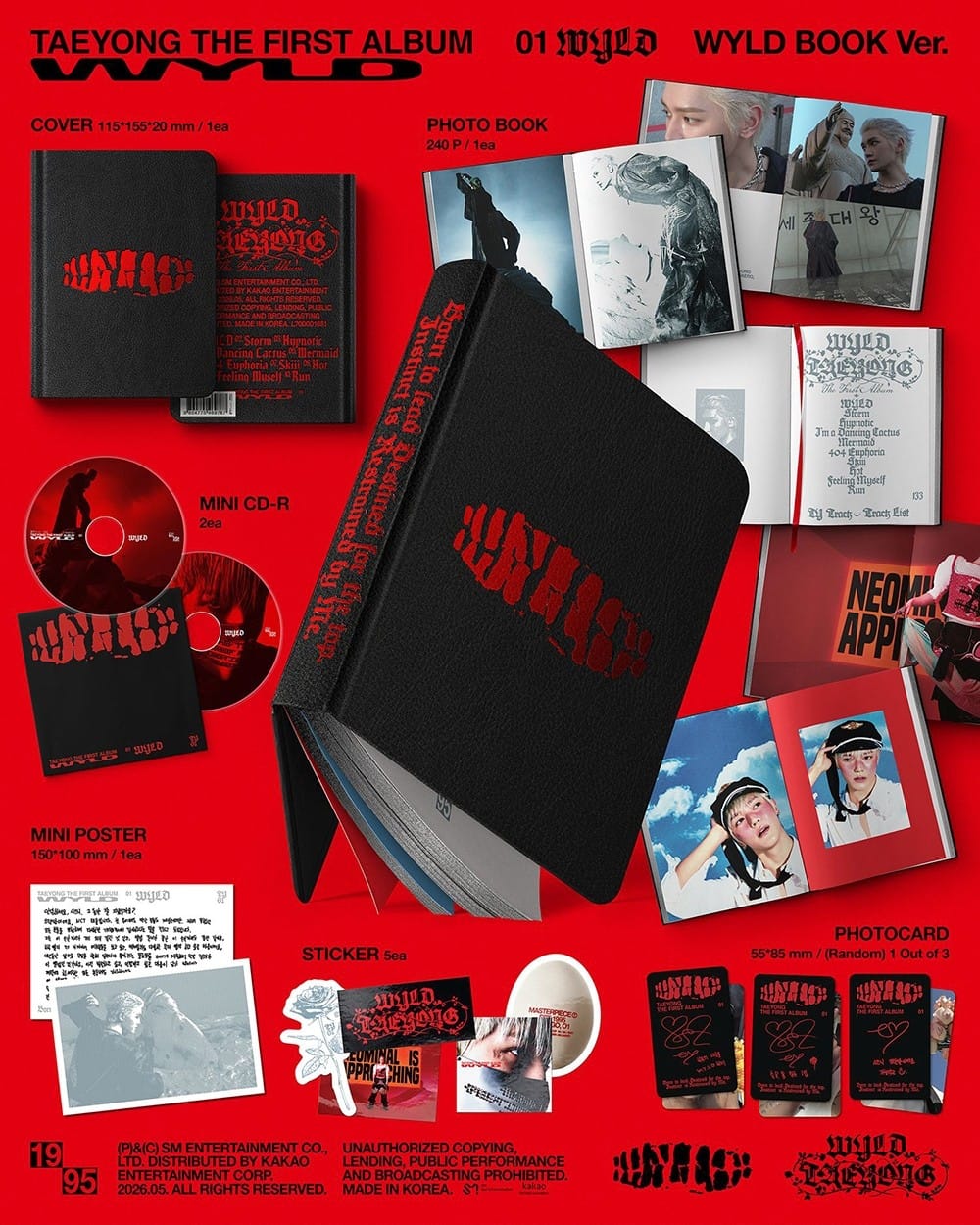 Korea Pop Store TAEYONG - The First Album [WYLD] (Wyld Book Ver.) Kawaii Gifts