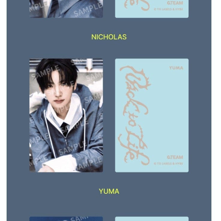 Korea Pop Store &TEAM - Back to Life - Photocard Set B Kawaii Gifts