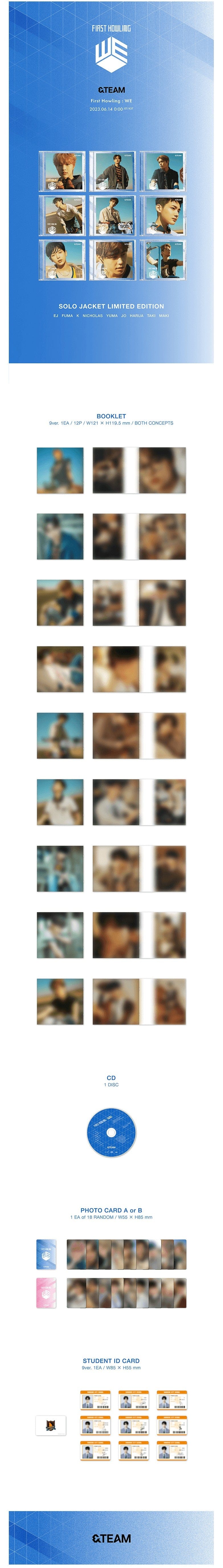 Korea Pop Store [&TEAM] First Howling : We Solo Jacket Limited Edition Kawaii Gifts