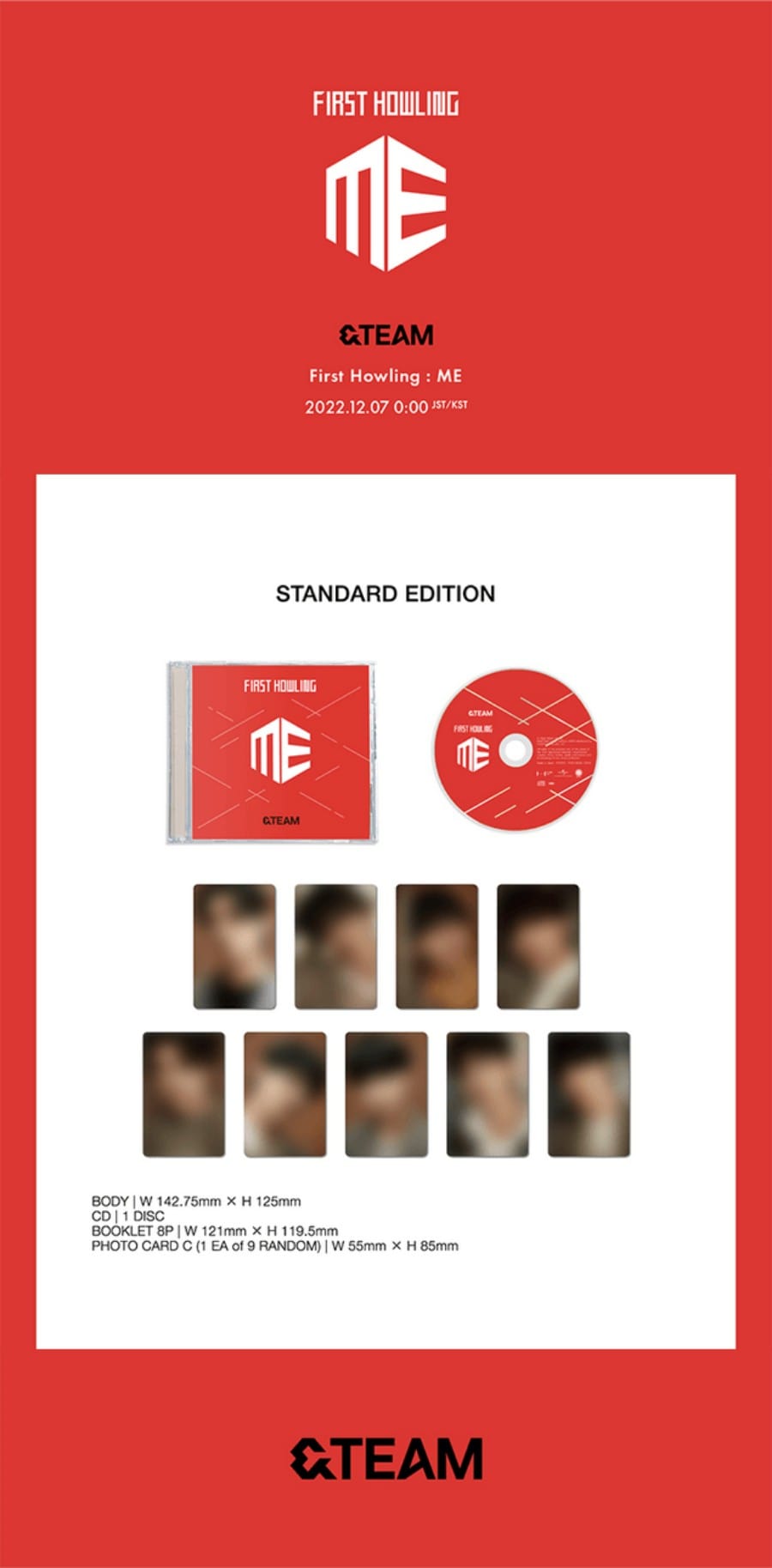 Korea Pop Store [&TEAM] JP Debut EP 'First Howling : Me' Standard Kawaii Gifts