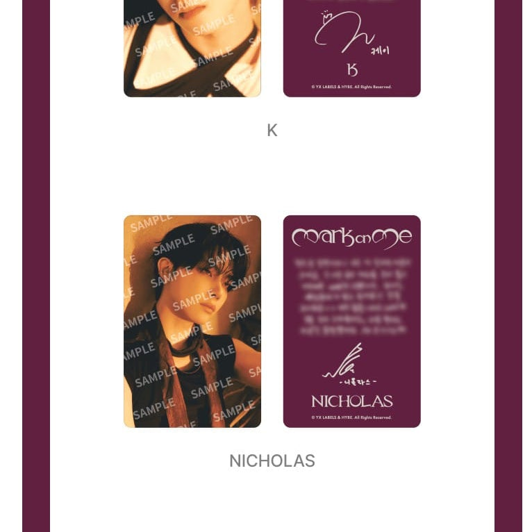 Korea Pop Store &TEAM - Mark on Me - Photocard Set Kawaii Gifts
