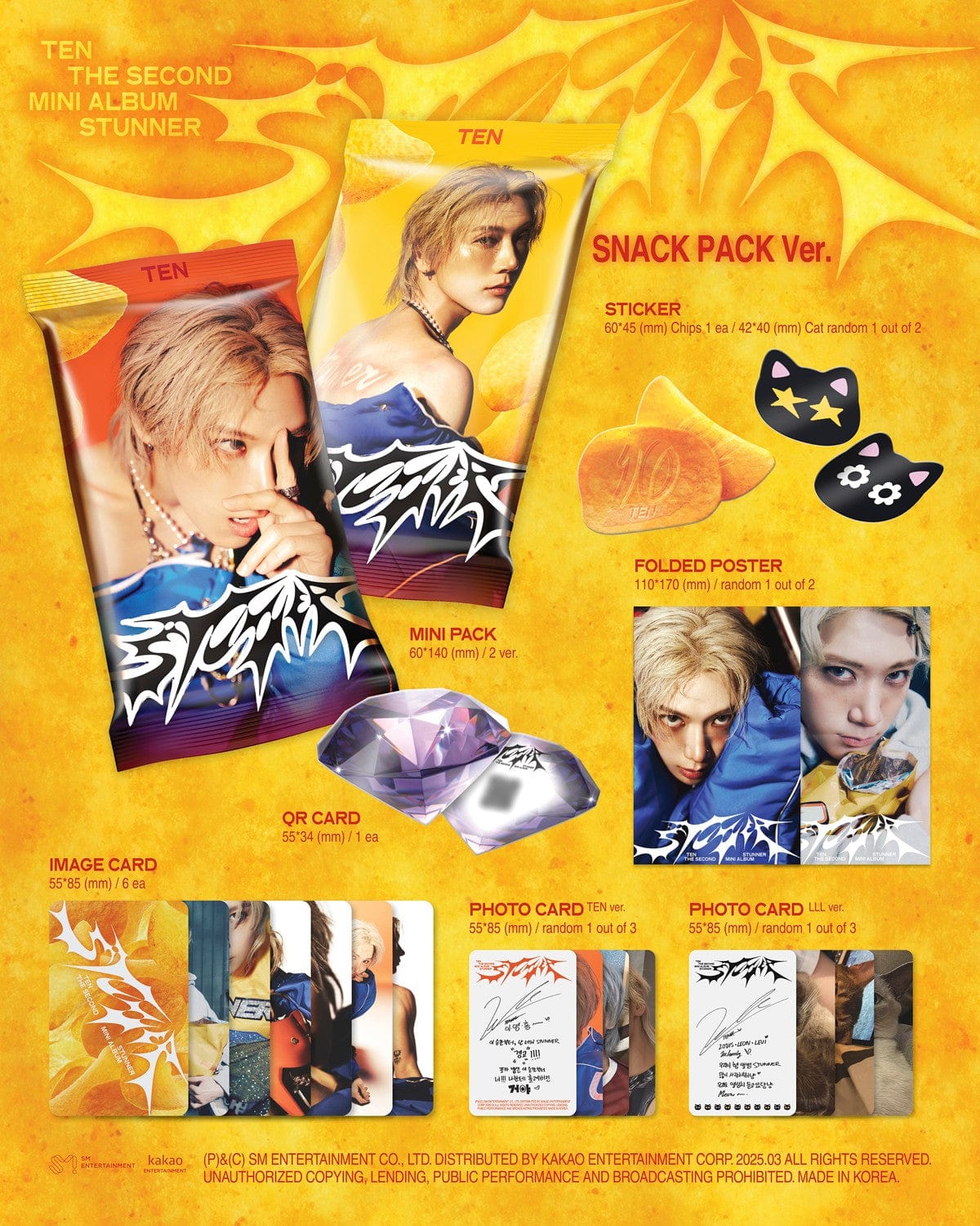 Korea Pop Store TEN - [Stunner] (2nd Mini Album) Snack Pack Ver. Kawaii Gifts