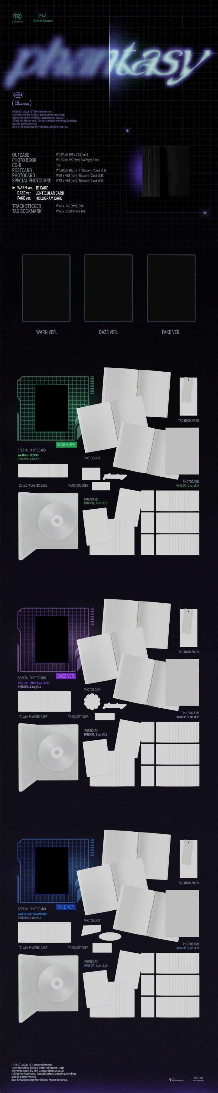 Korea Pop Store THE BOYZ - Vol.2 Part.2 [Phantasy_Pt.2 Sixth Sense] Kawaii Gifts 8804775367793