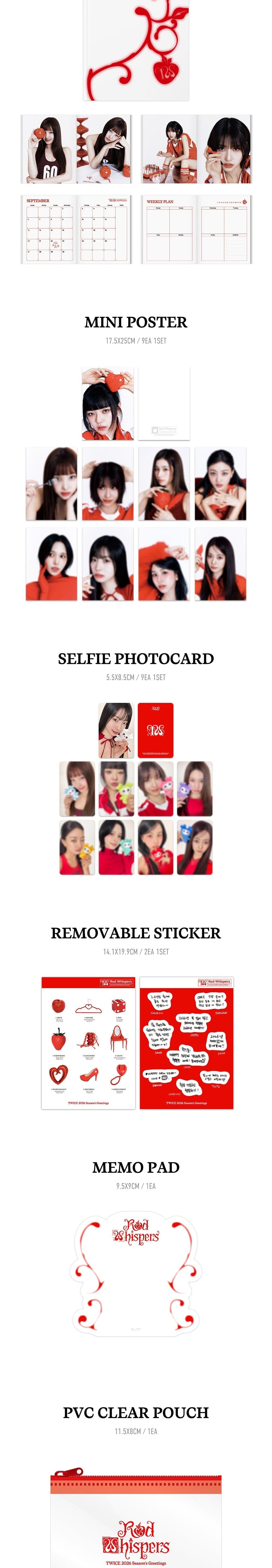 Korea Pop Store TWICE - 2026 SEASON'S GREETINGS [Red Whisper] Kawaii Gifts