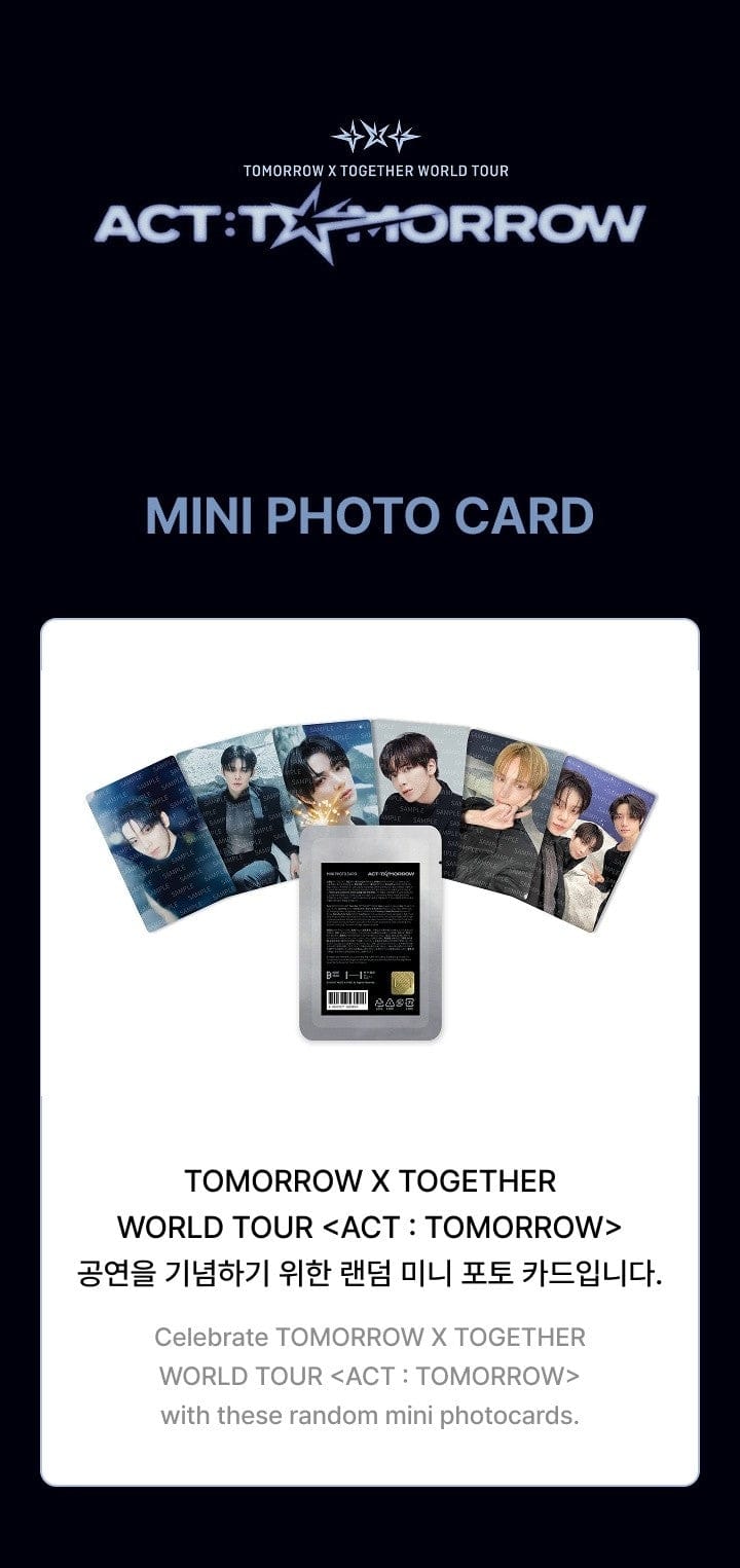 Korea Pop Store [TXT] [Act: Tomorrow] Mini Photo Card Kawaii Gifts 8800327580924