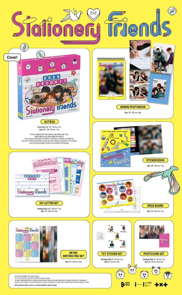 Korea Pop Store [TXT] Tomorrow X Together 2025 Deco Kit Kawaii Gifts