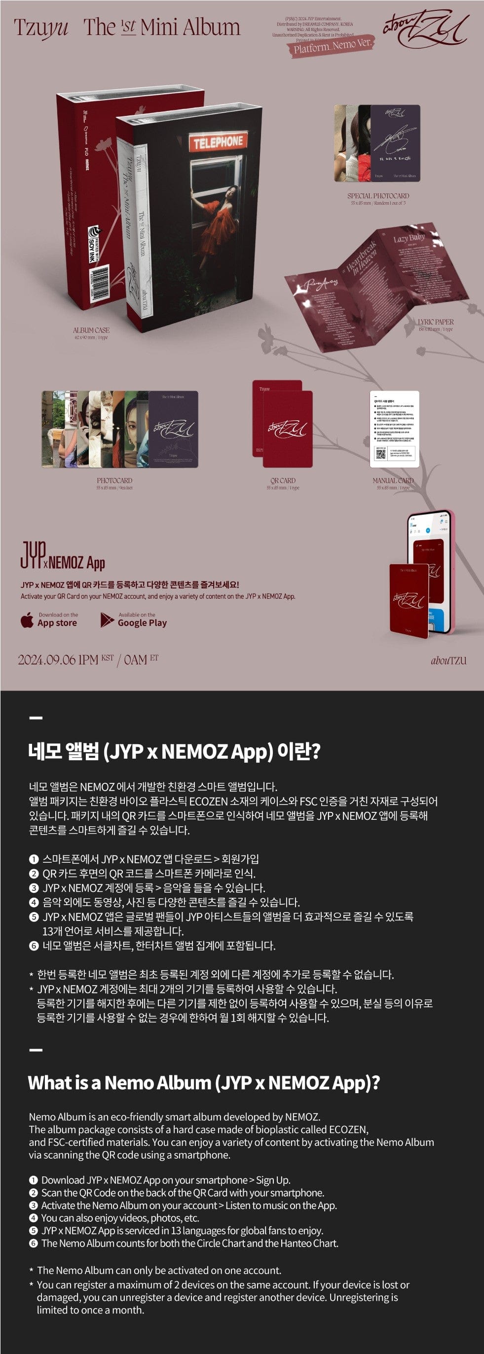 Korea Pop Store TZUYU - [abouTZU] (1st Mini Album) (Platform Album Nemo Ver.) Kawaii Gifts