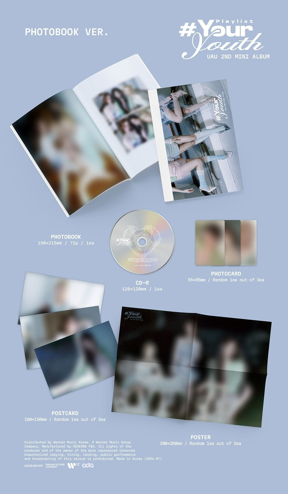 Korea Pop Store UAU - 2nd Mini Album Playlist #Your Youth [Photobook Ver.] Kawaii Gifts 8809957312790