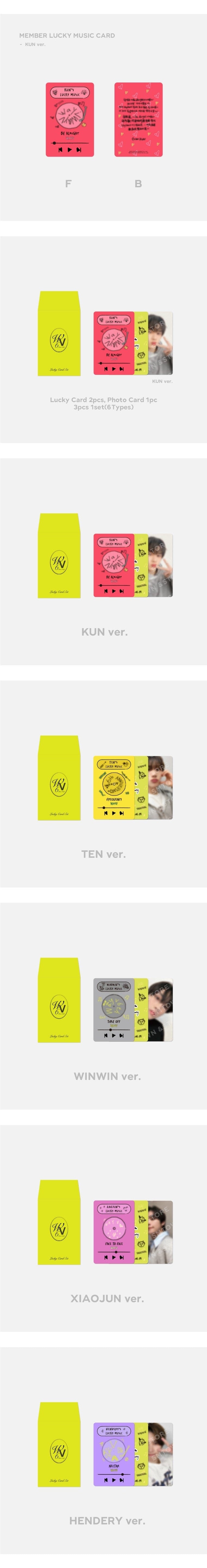 Korea Pop Store [WayV] 6th Anniversary Lucky Card Set Kawaii Gifts