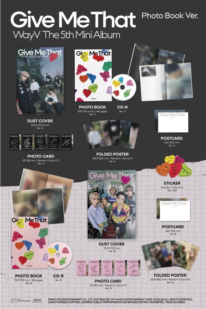 Korea Pop Store WAYV - [Give Me That] (5th Mini Album) Photobook Ver. Kawaii Gifts 8804775450136