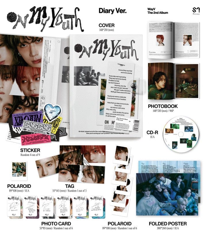 Korea Pop Store WayV - Vol.2 [On My Youth] (Diary Ver.) Kawaii Gifts 8804775367465
