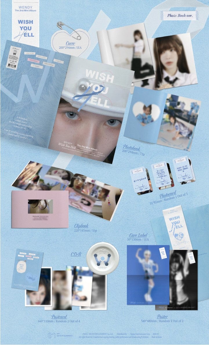 Korea Pop Store WENDY - [Wish You Hell] (2nd Mini Album) (Photo Book Ver.) Kawaii Gifts 8804775368615
