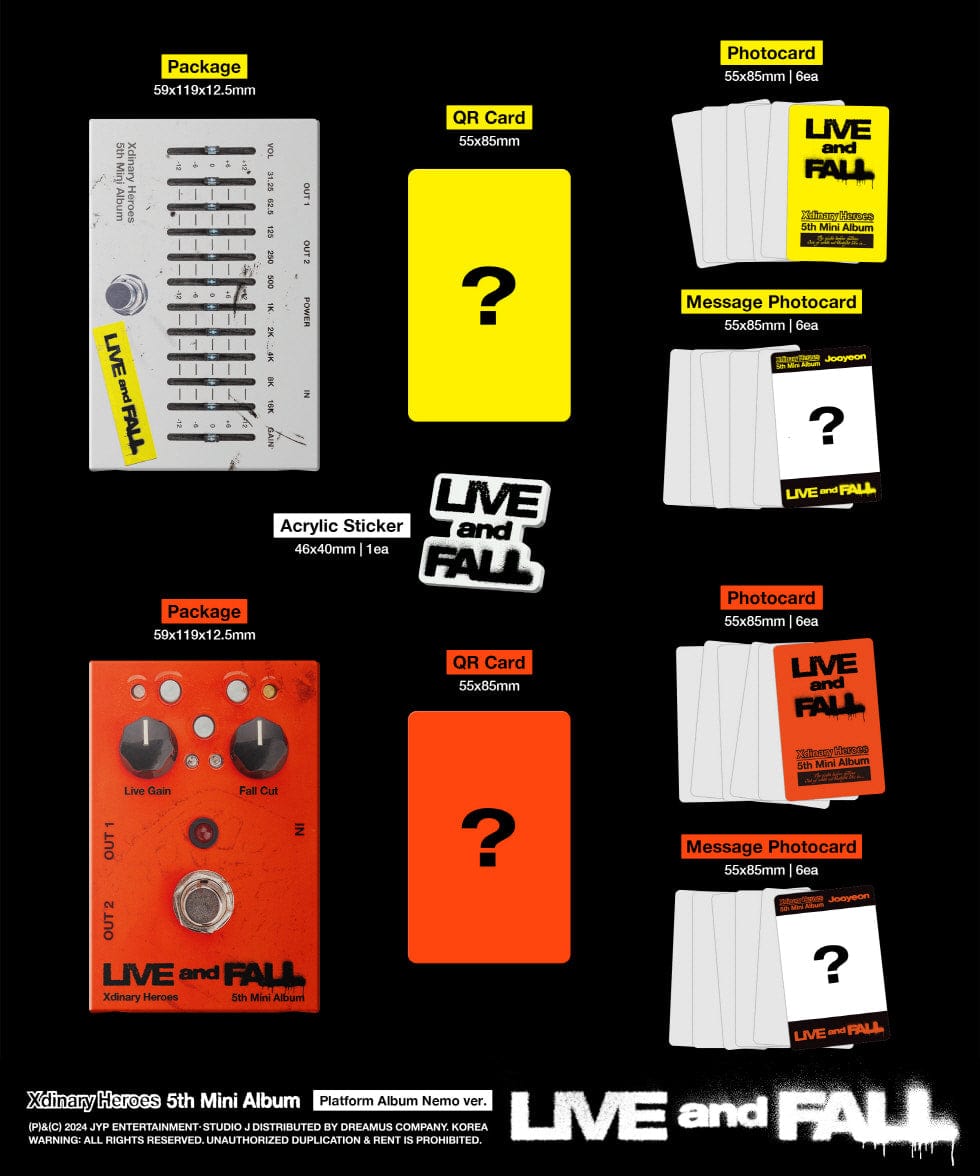 Korea Pop Store Xdinary Heroes - [Live and Fall] (5th Mini Album) Platform Album Nemo Ver. Kawaii Gifts