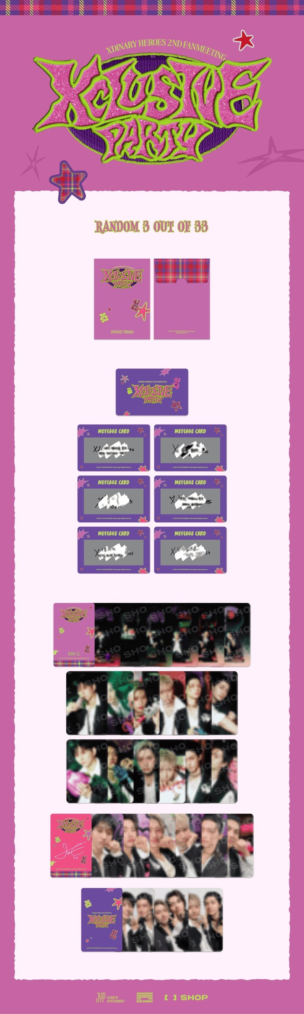 Korea Pop Store [XDINARY HEROES] Xclusive Party - Secret Photocard Kawaii Gifts