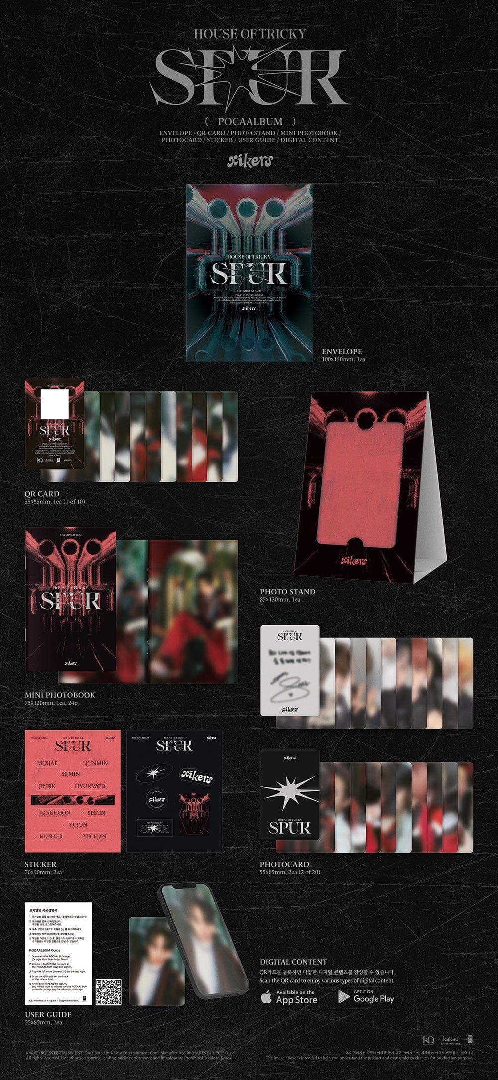 Korea Pop Store xikers - 5th Mini Album [House of Tricky: Spur] Pocaalbum Kawaii Gifts