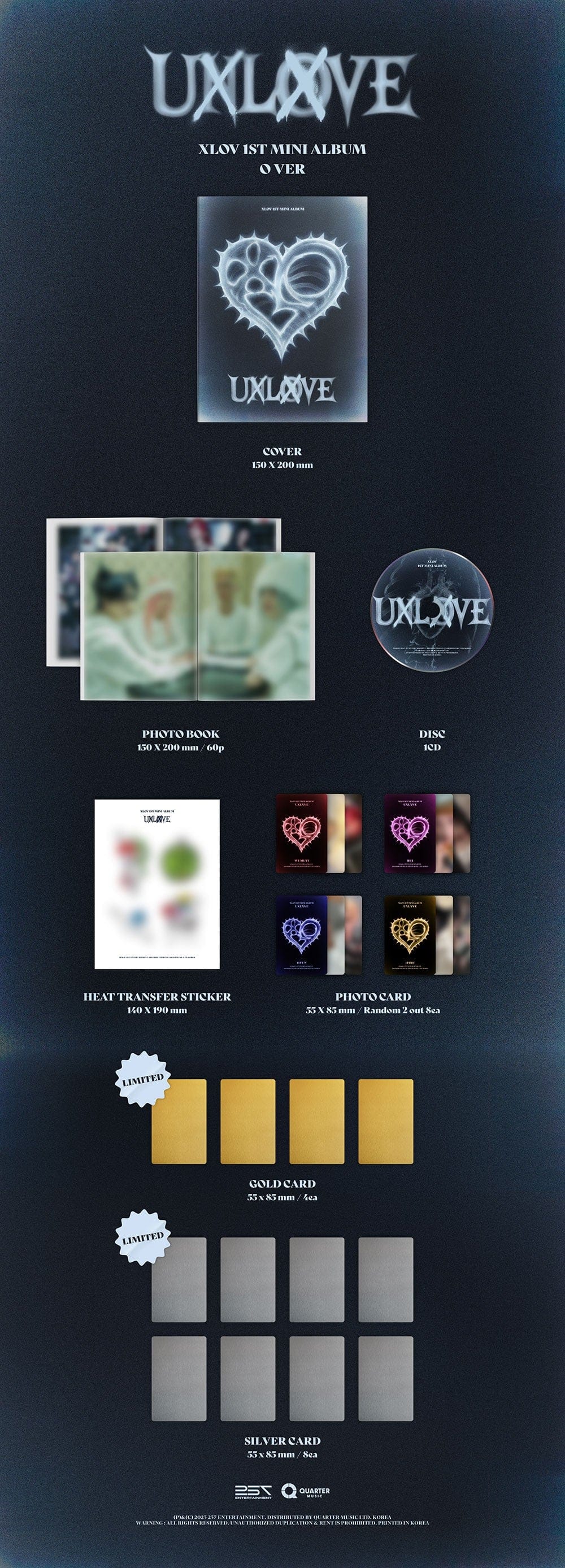Korea Pop Store XLOV - 1st Mini Album [Uxlxve] Kawaii Gifts