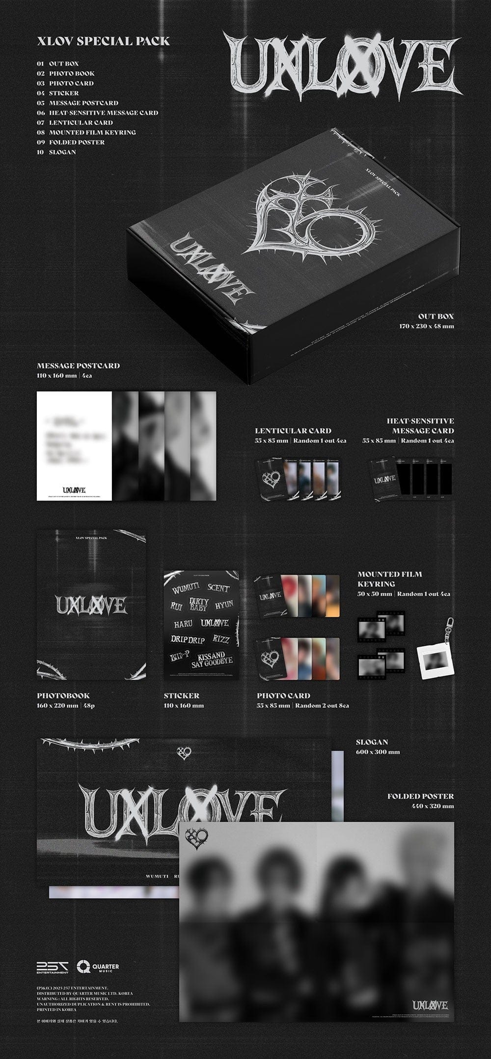 Korea Pop Store XLOV - 1st Mini Album [Uxlxve] (Special Pack) Kawaii Gifts