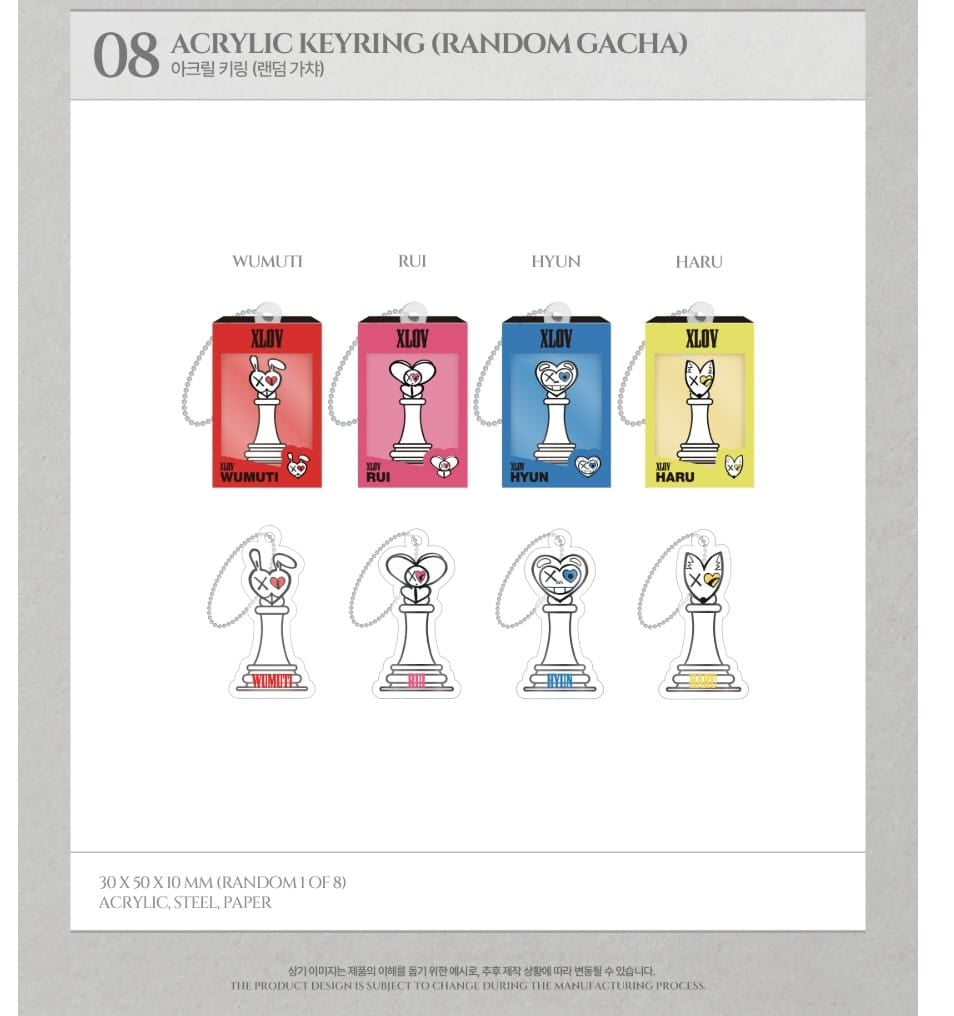 Korea Pop Store [XLOV] I, God - Acrylic Keyring (Random Gacha) Kawaii Gifts