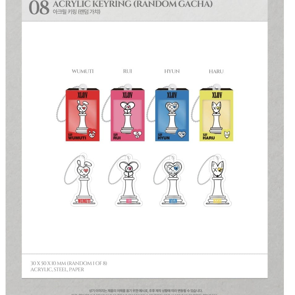 Korea Pop Store [XLOV] I, God - Acrylic Keyring (Random Gacha) Kawaii Gifts