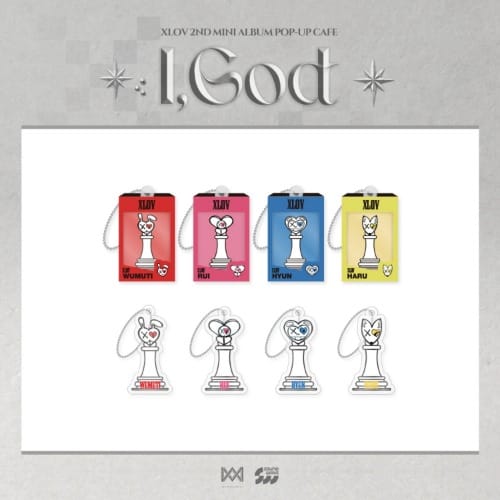 Korea Pop Store [XLOV] I, God - Acrylic Keyring (Random Gacha) Kawaii Gifts