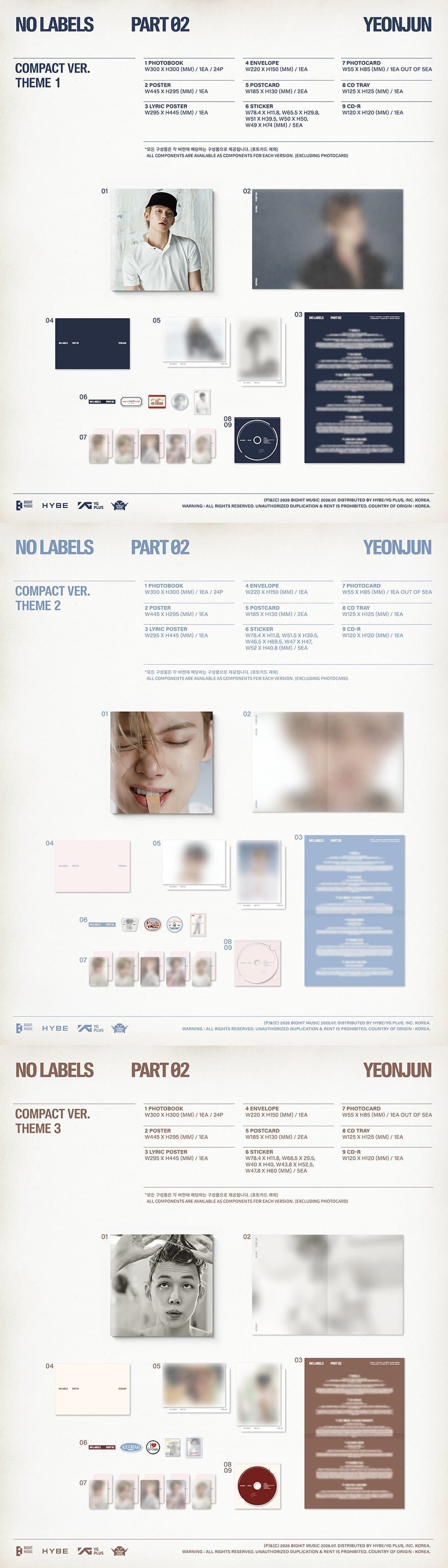 Korea Pop Store Yeonjun (TXT) - No Labels: Part 02 (Compact Ver.) Kawaii Gifts